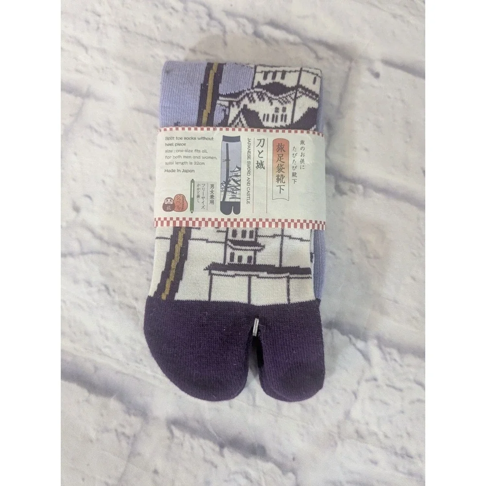 Japanese Sword & Castle Split‎ Toe Flip-Flop Socks